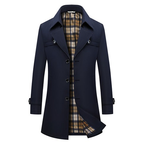 2023년 가성비 최고 다크네이비코트 - 남성 격조 빅사이즈 질 봄가을 미디엄 코트 상의