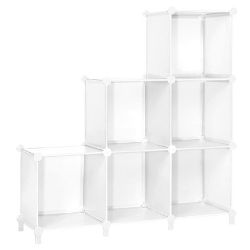 라라공방 DIY 인테리어 다용도 큐브 보관함 수납장 6칸, 화이트