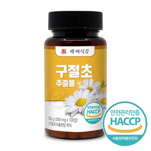 백세식품 구절초추출물정 500mg x 100정 HACCP 인증제품, 3개
