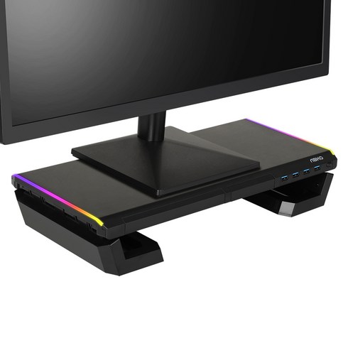 앱코 MES100 사이드 폴딩 RGB 오거나이저 USB 3.0 모니터받침대, 1개