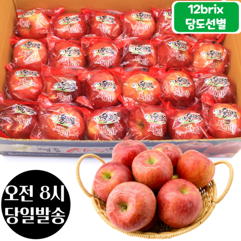 [오전8시 주문건 당일발송] 12브릭스 당도선별 세척사과, 5kg (20~25입), 1개