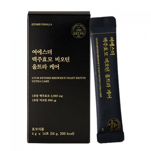 여에스더 맥주효모 비오틴 울트라케어 100퍼센트 독일산 프리미엄 3 980mg 에스더포뮬러, 5. (5+3) 8개(14포x8)