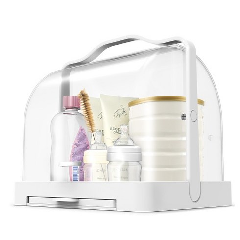 애니티베이비 분유 젖병 수유용품 보관함, 화이트