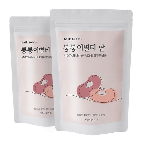 퉁퉁이별티 - 퉁퉁이별티 팥 호박팥차, 1.5g, 30개입, 2개