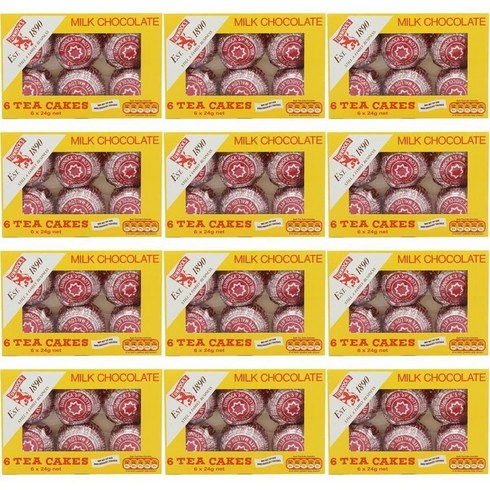 ‎Tunnocks 터녹스 밀크초콜릿 티케이크 24g 6개입 12팩, 1개, 1.728kg