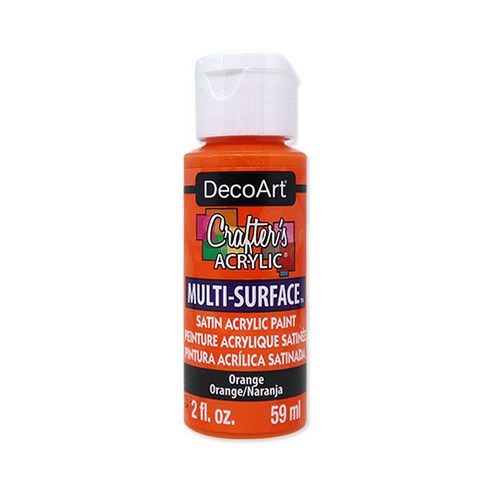 공예몰 데코아트 크래프터 다표면 반무광 아크릴물감 9 Orange Multi-Surface Satin Acrylic Paint