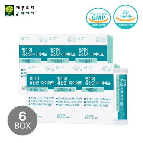 벨기에 유산균 다이어트 트리플러스, 77g, 6개