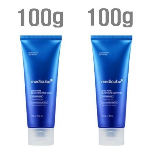 메디큐브 제로 모공 블랙헤드 머드팩 100g, 2개입, 1개