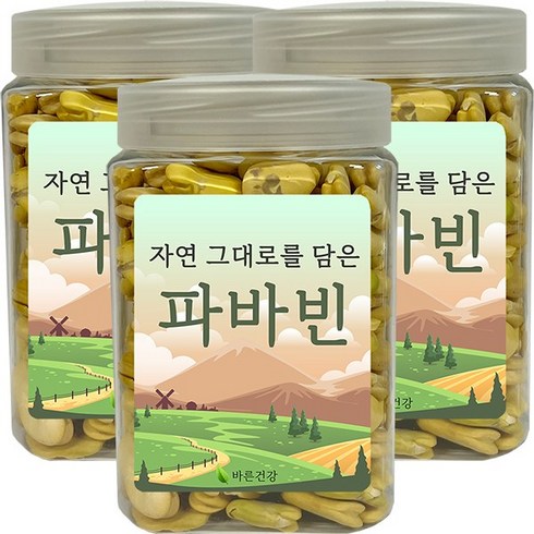 바른건강 페루 껍질 깐 자이언트 파바빈 식물성 단백질 원물 2023년 최신, 400g(용기), 3개