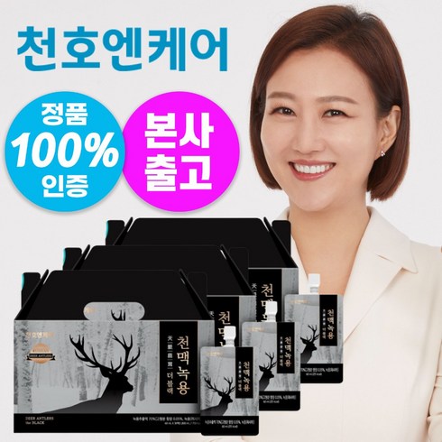 천호식품 녹용 진액 즙 천호엔케어 천맥녹용 60ml x 30포 녹용추천 분골 효능 건강즙, 1.8L, 3개