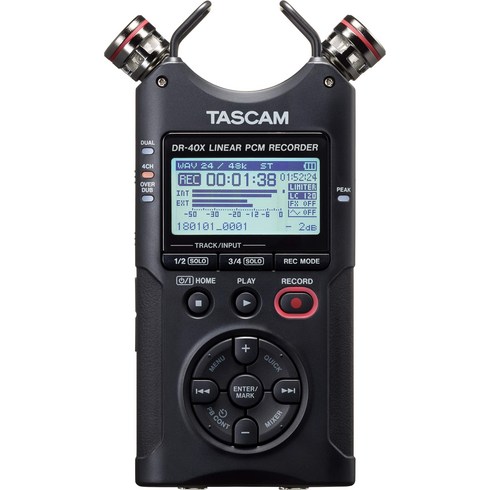 TASCAM DR-40X USB 4ch PCM USB Youtube ASMR 2496 (태스컴) 오디오 인터페이스 탑재 리니어 레코더 핸디, 상세페이지 참조