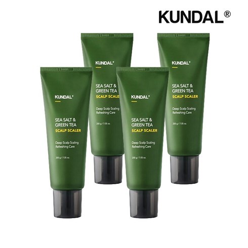 쿤달 씨솔트 앤 그린티 두피 스케일러 허브민트 200g x4개, 01) 허브민트 200g x4개