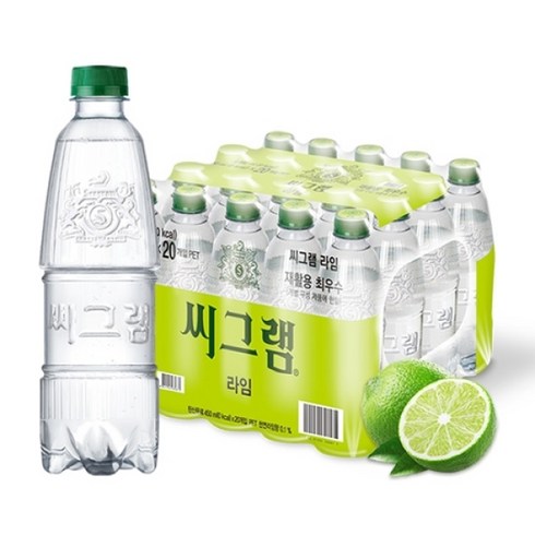 씨그램 라임향 탄산수, 450ml, 20개