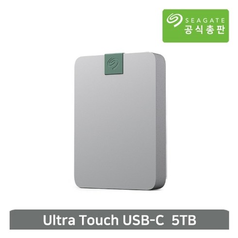 씨게이트울트라터치 - 씨게이트 Ultra Touch USB-C 5TB 외장하드 [Seagate공식총판/파우치/데이터복구서비스/5테라], 5TB 페블그레이 [STMA5000400]