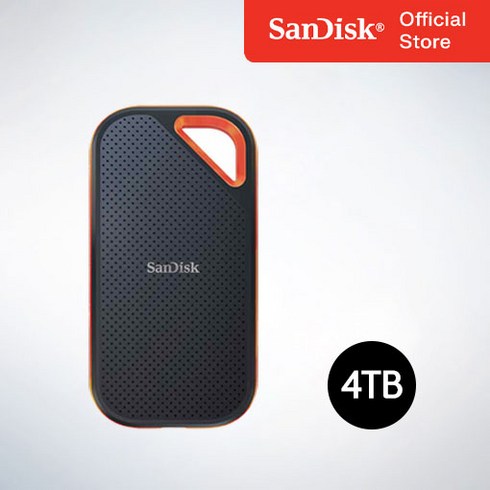 삼성ssd4tb - 샌디스크코리아 공식수입품 샌디스크 외장SSD Extreme Pro 익스트림 프로 방수 방진 휴대용 포터블 SSD E81 4TB, 블랙, 4테라