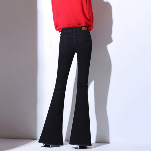 2023년 가성비 최고 나팔청바지 - 레이디 매직(lady magic) 여성 나팔 바지 부츠컷 청바지 스판 캐주얼 빅사이즈