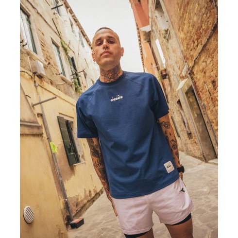 디아도라 Diadora 스타디움 액티브 반팔티셔츠 블루