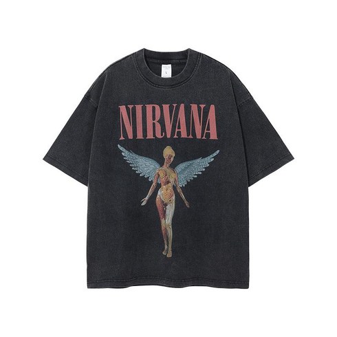 너바나타이탄 - 너바나티셔츠 nirvana 락밴드 프린트티셔츠 남여공용