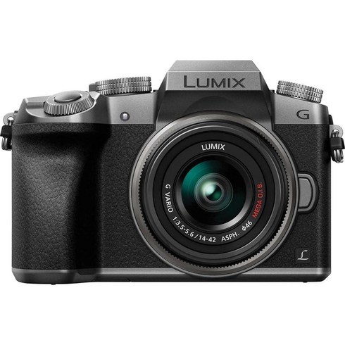 Panasonic 파나소닉 LUMIX G7 4K 디지털 카메라 GVARIO 14-42mm 메가 O.I.S. 렌즈 1600만 화소 미러리세스 3인치 LCD DMC-G7K(블랙), 14-42mm_Silver