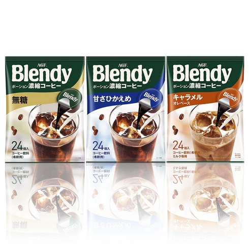 AGF LATTE base 포션커피 무가당 저당 카라멜오레 3종 대용량 24개입, 1봉, 무가당대 용량 24개입