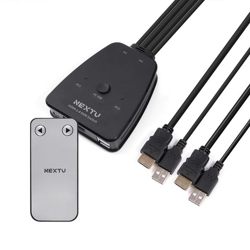 6902KSW 2:1 USB HDMI ver1.4 케이블일체형 KVM스위치 리모컨 4K지원 HDCP