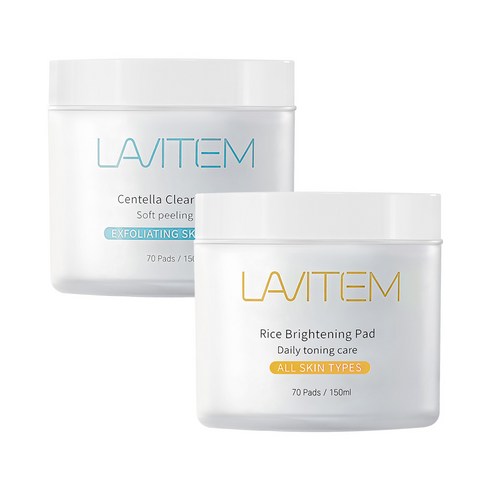 라비템 라이스 브라이트닝 패드 70매 150ml + 센텔라 클리어링 패드 70매 150ml, 1세트