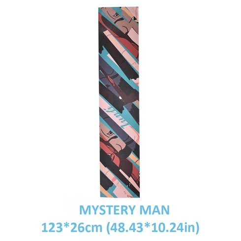 롱보드 스티커 스케이트 사포 그립 테이프 123x26cm 댄스 드리프트 다운힐 스쿠터, 02 Mystery Man