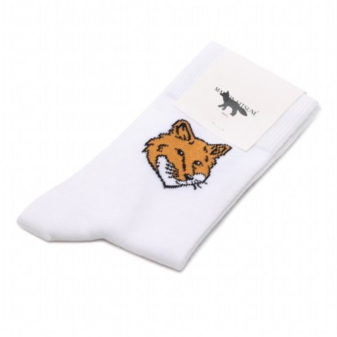 MAISON KITSUNE 메종키츠네 24SS 여성 폭스헤드 양말 MM06402KT0010 P100 W 24S MM06402KT0010P100W24S