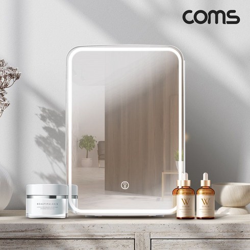 재입고 Coms LED 거울 화장품 차량용 미니 냉온장고, 본상품, 단품