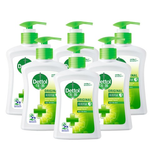 데톨 핸드워시 오리지널 본품 250ml, 6개