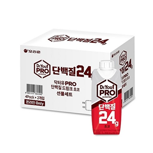 닥터유 프로 단백질 드링크 초코 선물세트, 8개, 250ml