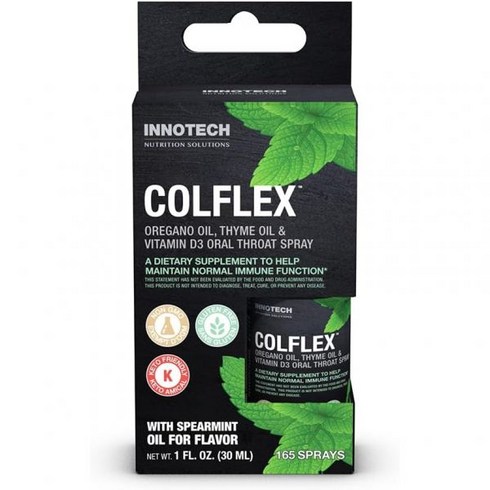 openworkheartsilverring - Click Image to Open expanded View INNOTECH Nutrition: Colflex Oregano Throat Spray Arctic Mint - 25, 1개, 30ml