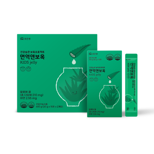 어린이5중기능성 - 키즈 면역력 알로에 스틱젤리(5중기능성) 면역앤보옥 1box, 1개, 600g