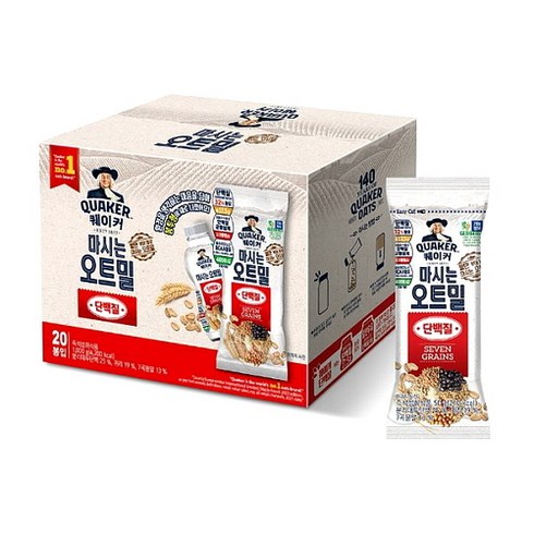 퀘이커 마시는 오트밀 단백질 낱봉팩 (20봉입) 1박스