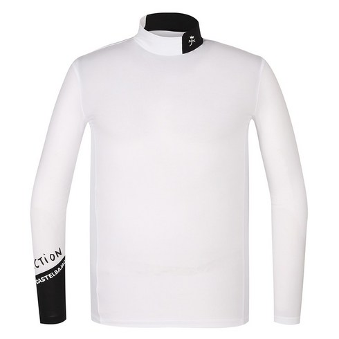 까스텔바작 남성 쿨링 배색 포인트 하이넥 베이스레이어 티셔츠 BGBMTL202WH