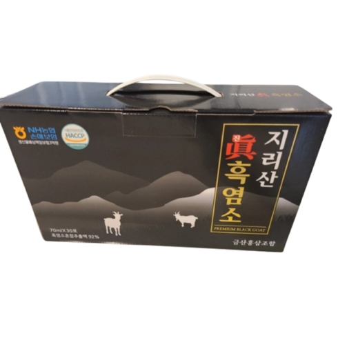 [금산홍삼조합] 지리산 진 흑염소 70ml x 30포 흑염소 추출액 단백질 칼슘 아연 철분 아미노산 부모님 건강 선물, 30개