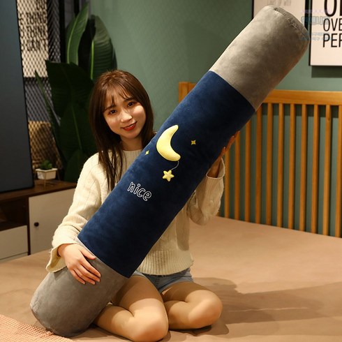 원앤니즈 안고자는 긴 바디 필로우 일자형 쿨링 원형 시원한 동물 인형 베개 죽부인 롱 쿠션 대형, -달-