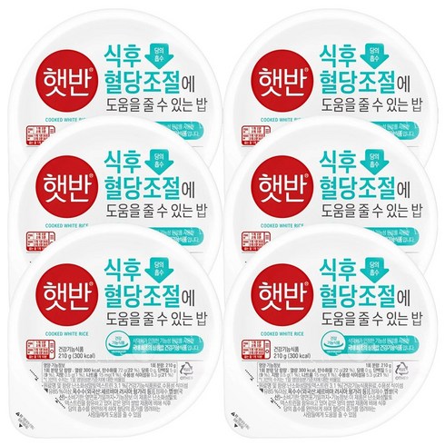 햇반 식후 혈당조절에 도움을 줄 수 있는 밥, 210g, 6개