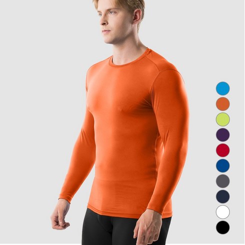 2023년 가성비 최고 스포츠형광오렌지이너웨어 - 아르메데스 남성용 무지테크핏 언더레이어 긴팔 AR-52