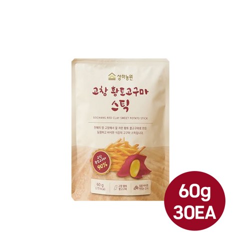 상하농원 고창 황토고구마스틱 60g 30개입/달콤바삭 꿀고구마스틱/무배, 1800g, 2개