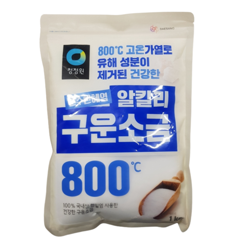 청정원 가는 굵은소금 구운소금 천일염 소금, 1kg, 1개