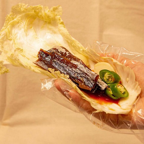 [해풍에 말린] 최상급 겨울철 비리지 않은 쫀득한 맛좋은 과메기, 1개, 야채세트5미(10쪽)
