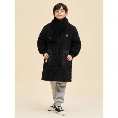 빈폴키즈 [BEANPOLE ] 보아 플리스 롱패딩 점퍼 블랙 (BI3939U035)