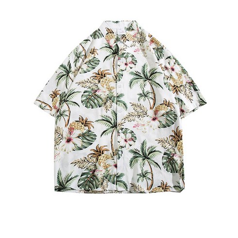 남자 여자 하와이안 셔츠 커플 빅사이즈 꽃남방 오버핏 반팔셔츠 휴양지룩 A1