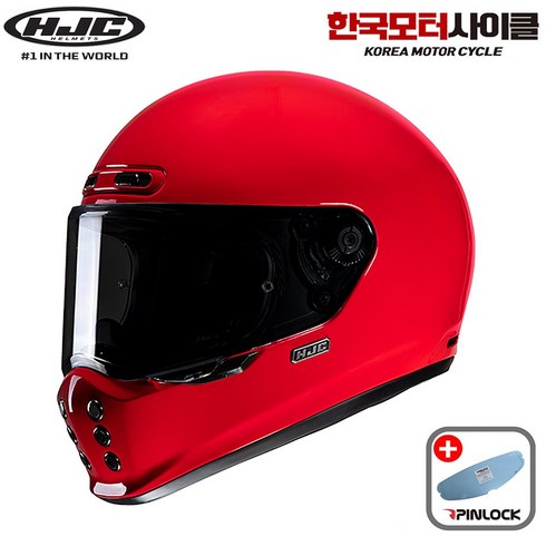 홍진v10 - HJC V10 레드 DEEP RED 브이일공 홍진 클래식 레트로 빈티지 가성비 풀페이스 헬멧 하이바 홍진, 딥레드