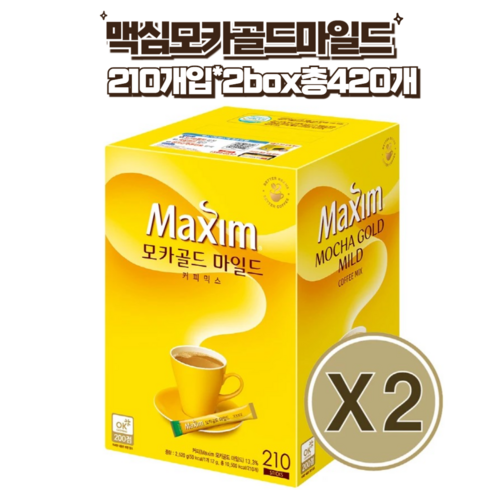 맥심모카골드210 - Maxim 맥심 모카골드 마일드 420T, 12kg, 210개입, 2박스