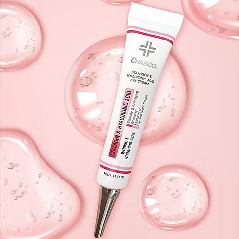 차스코 화장품 피부 보습 탄력 잔주름 콜라겐 히아루론산 아이크림 40g, 1개