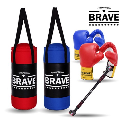 미니샌드백 - BRAVE 미니샌드백 세트 53cm(샌드백+스마트철봉+글러브), 샌드백블루+스마트락+글러브 블루(중)