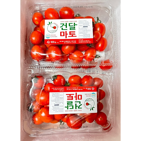 스테비아 대추방울토마토 2kg - 고당도 달콤한 스테비아 대추 방울토마토 1kg 2kg 2팩 4팩, 1개, 1kg (1팩+1팩)