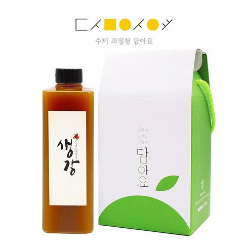 담아요 수제과일청 선물세트(선물용 박스포함) 행사 답례품 선물용, 1세트, (1구포장)생강청(플라스틱병) 650g